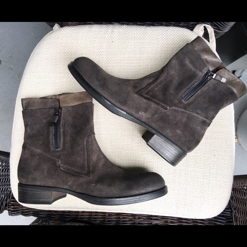Alberto Fermani Olive Brown Suede Ankle Boots Booties